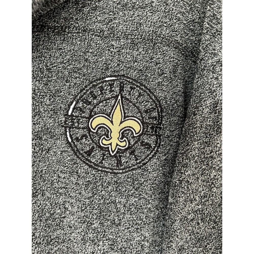 NFL Team Apparel Sweater Size M Grey Black New Orleans Saints Football High Neck - Picture 2 of 12